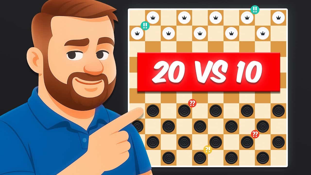 10 kings or 20 pieces? What wins in checkers?